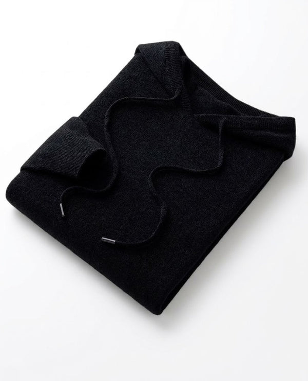 Amalfi Wool Hoodie - Black