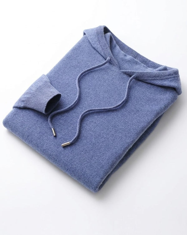 Amalfi Wool Hoodie - Light Blue