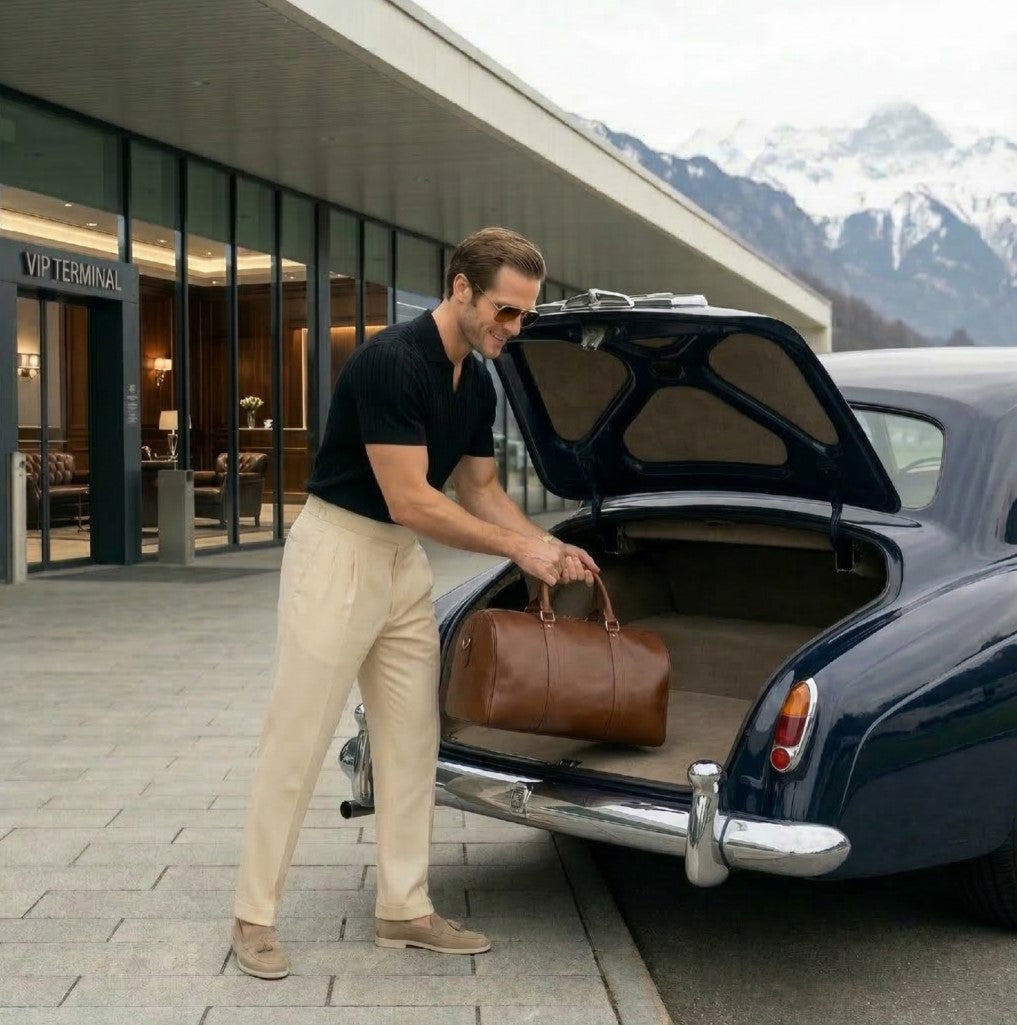 Amalfi Leather Weekender 55L